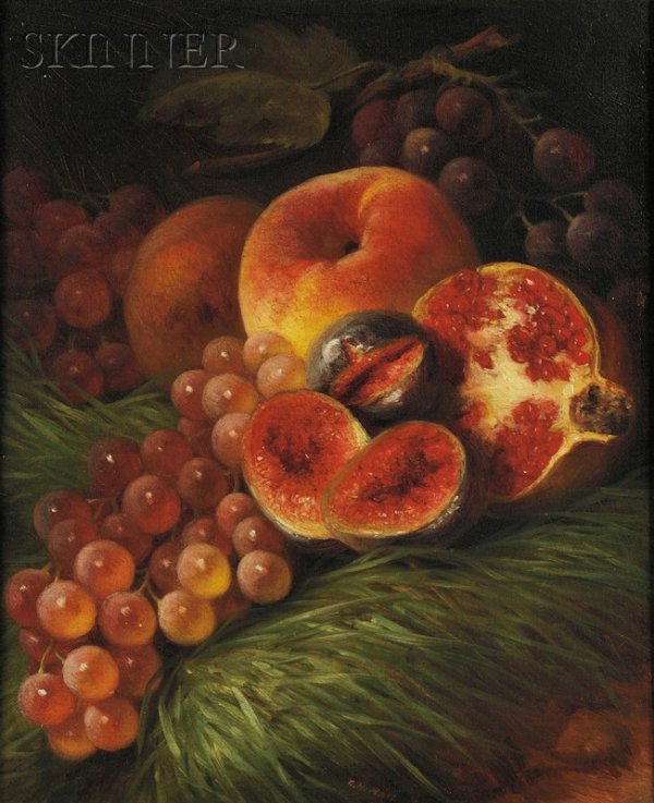 Still Life by George Henry Hall in 1862, estimated between $700 to $900 and sold for $6500 at Skinner's Auction