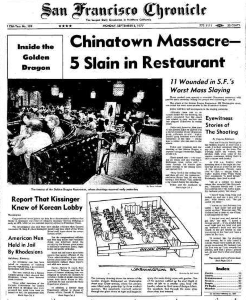 11 Wounded in SF's Worst Mass Slaying, Newspaper page from September 5, 1977